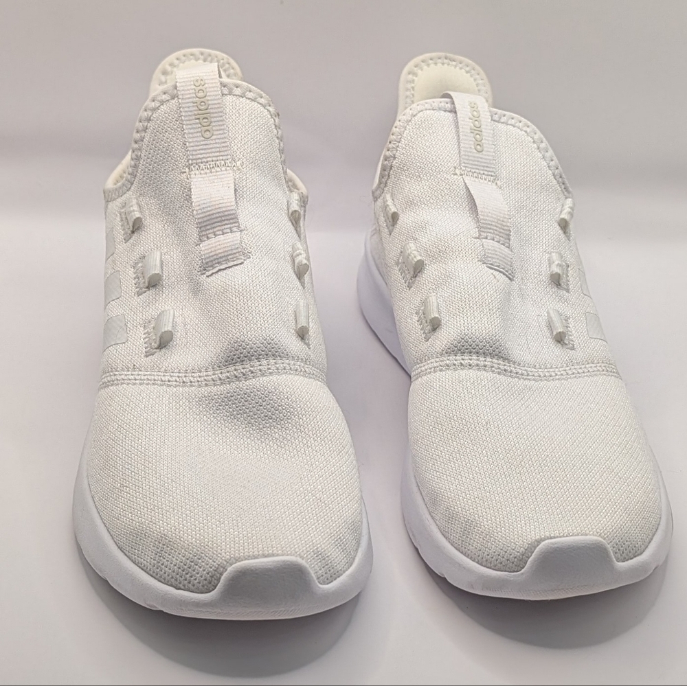 Adidas Shoes Women 10 White Cloudfoam Athleisure Casual Minimalist - Picture 2 of 8